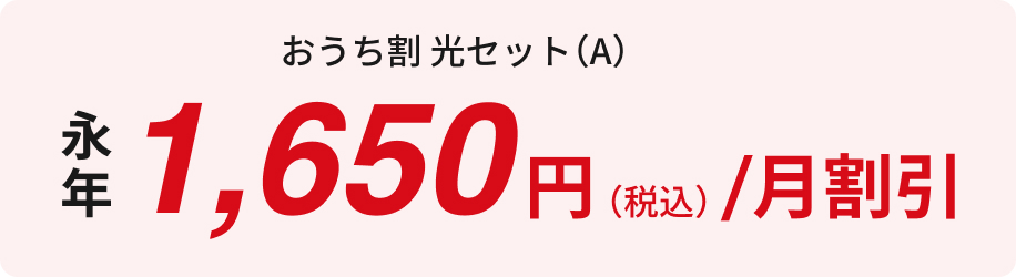 おうち割 光セット(A) 永年1,650円(税込/月割引)